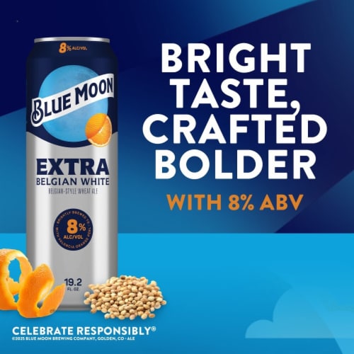 Blue Moon® Extra Belgian-Style Beer Perspective: right