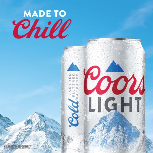 Coors Light American Light Lager Beer Perspective: right