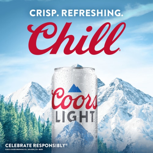 Coors Light American-style Light Lager Beer Perspective: right