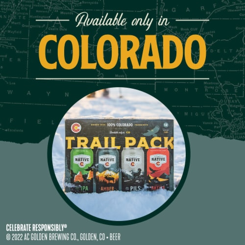 Colorado Native Trail Pack Pale Lager Beer Cans Perspective: right