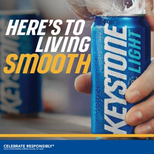 Keystone American-style Light Lager Beer Perspective: right