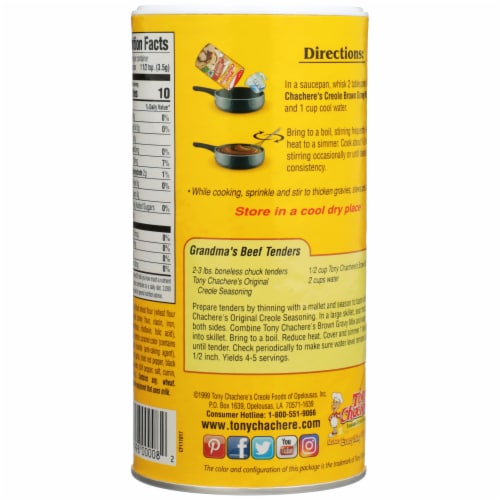 Tony Chachere's Creole Instant Brown Gravy Mix Perspective: right