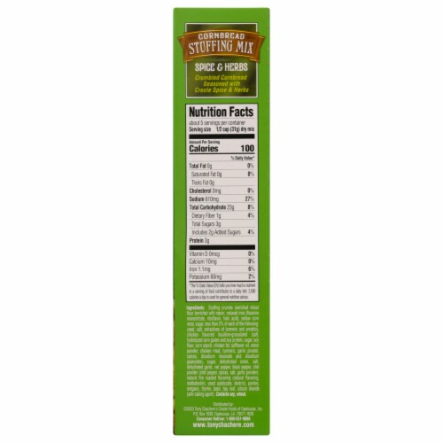 Tony Chachere's® Spice & Herbs Cornbread Stuffing Mix Perspective: right