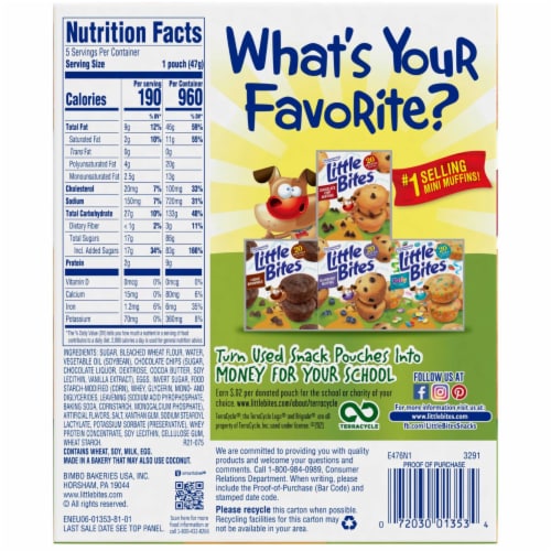Entenmann's Little Bites Chocolate Chip Mini Muffins Perspective: right