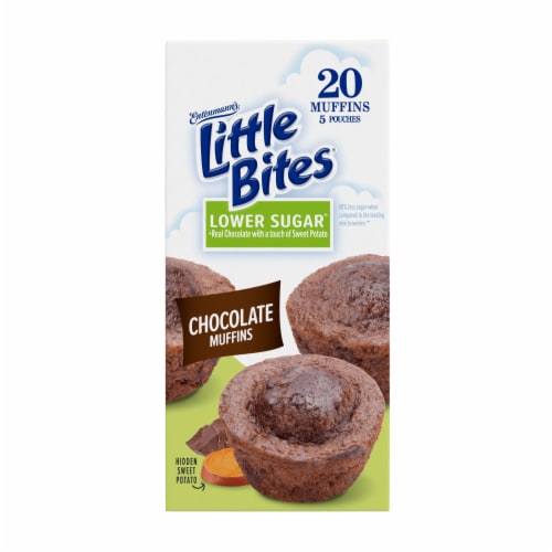Entenmann's Little Bites Lower Sugar Chocolate Mini Muffins Pouches Perspective: right