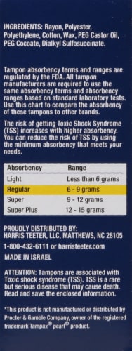 Harris Teeter™ Plastic Applicator Unscented Regular Tampons Perspective: right
