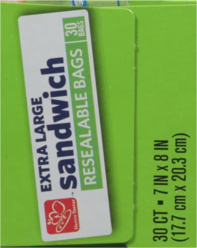 Harris Teeter™ Extra Large Resealable Sandwich Bags Perspective: right