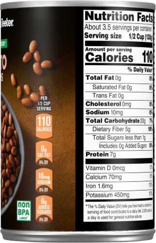 Harris Teeter™ No Salt Added Pinto Beans Perspective: right