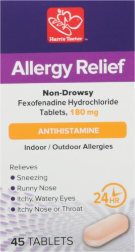 Harris Teeter™ Non Drowsy Indoor/Outdoor Allergy Relief Medicine 180 mg Perspective: right