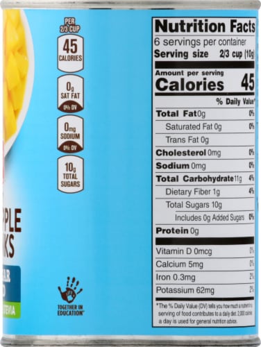 Harris Teeter™ Canned  Fancy Pineapple Chunks with Stevia Perspective: right