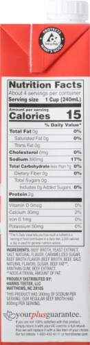 Harris Teeter Less Sodium Fat Free Beef Broth Perspective: right