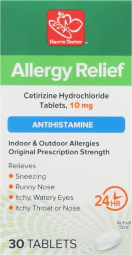 Harris Teeter™ Indoor & Outdoor Allergy Relief Tablets 10 mg Perspective: right