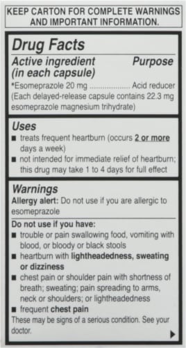 Harris Teeter™ Esomeprazole Magnesium Acid Reducer Capsules Perspective: right