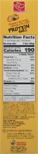 Harris Teeter Peanut Butter Chocolate Chip Protein Energy Bars Perspective: right