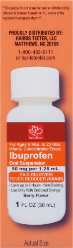 Harris Teeter™ Dye Free Ibuprofen Berry Flavor Drops Perspective: right