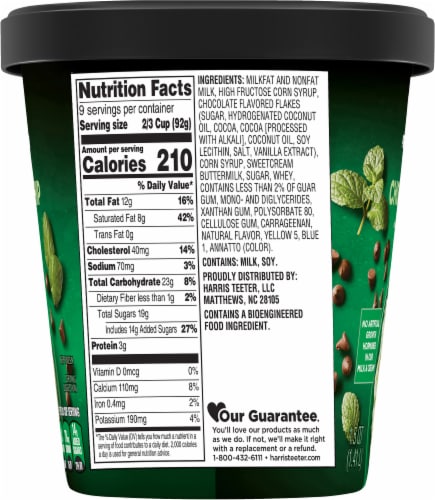 Harris Teeter® Premium Mint Chocolate Chip Ice Cream Tub Perspective: right