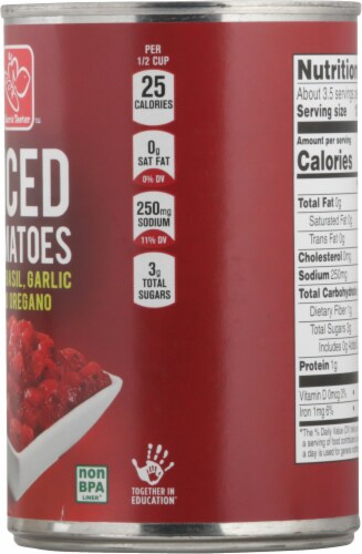 Harris Teeter™ Diced Tomatoes With Basil Garlic And Oregano Perspective: right