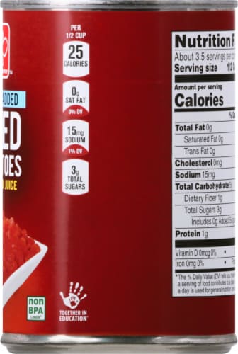 Harris Teeter™ No Salt Added Diced Tomatoes Perspective: right