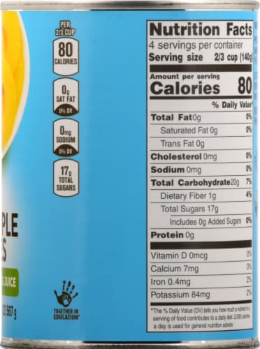 Harris Teeter™  Canned Fancy Pineapple Slices in 100% Pineapple Juice Perspective: right