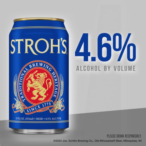 Stroh's® Classic Lager Beer Perspective: right