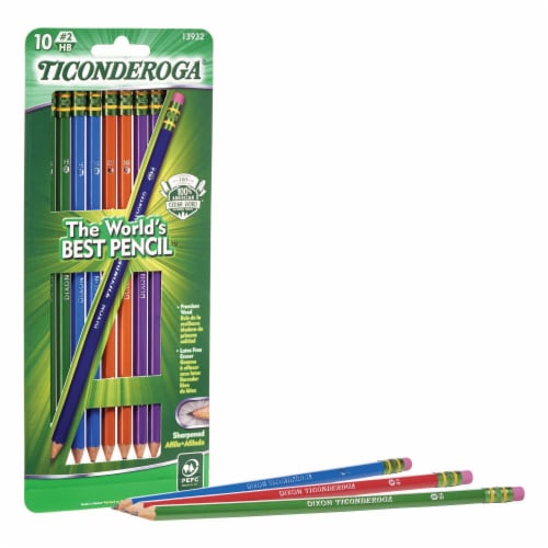 Ticonderoga Black Wood-Cased Pencils #2 HB Lead 12 Per Pack 3 Packs  (DIX13953-3), 1 - Fred Meyer