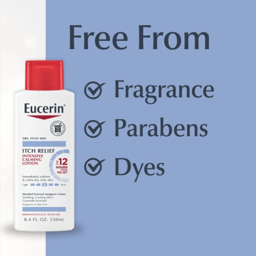 Eucerin Itch Relief Intensive Calming Body Lotion, Unscented Lotion For Dry, Itchy Skin Perspective: right