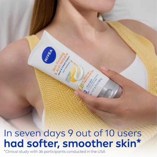 Nivea Skin Firming And Anti Wrinkle Neck And Chest Cream With Q10, Creatine And Provitamin B5 Perspective: right