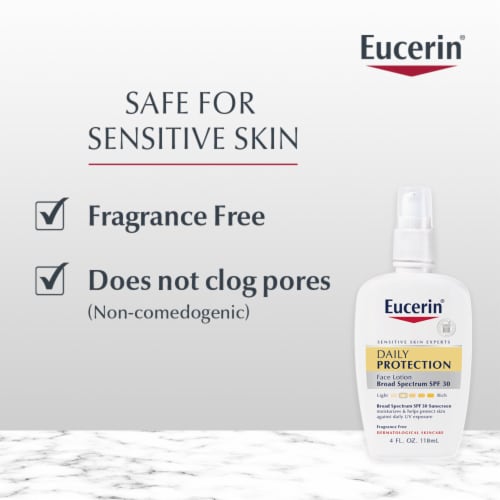 Eucerin Daily Protection Broad Spectrum SPF 30 Sunscreen Moisturizing Face Lotion Perspective: right