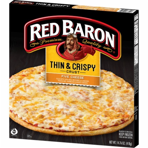 Red Baron Thin and Crispy Five Cheese Pizza Perspective: right