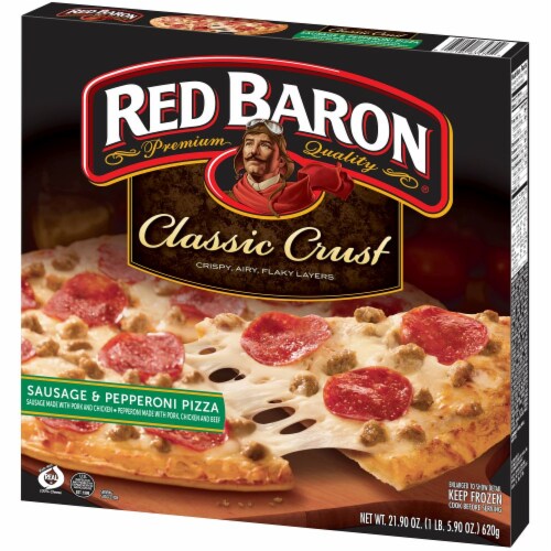 Red Baron Classic Crust Sausage & Pepperoni Pizza Perspective: right