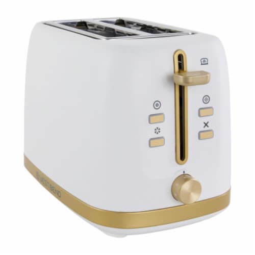 Westbend Timeless 2-Slice Toaster - White/Gold Perspective: right