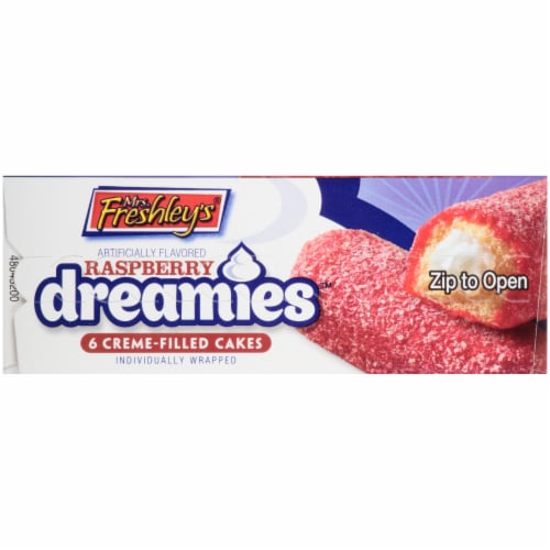 Mrs. Freshley's Raspberry Dreamies Creme-Filled Cakes Perspective: right