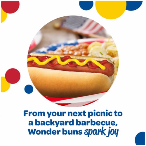 Wonder Bread Classic Hot Dog Buns, White Bread Hot Dog Buns, 12 Count Perspective: right