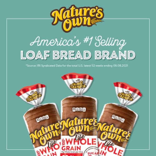 Nature's Own Life 100% Whole Grain Bread Sugar Free Sandwich Bread Perspective: right
