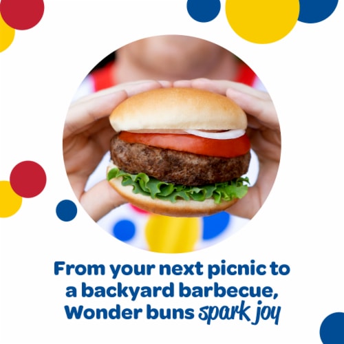 Wonder Bread Classic White Bread Hamburger Buns Perspective: right