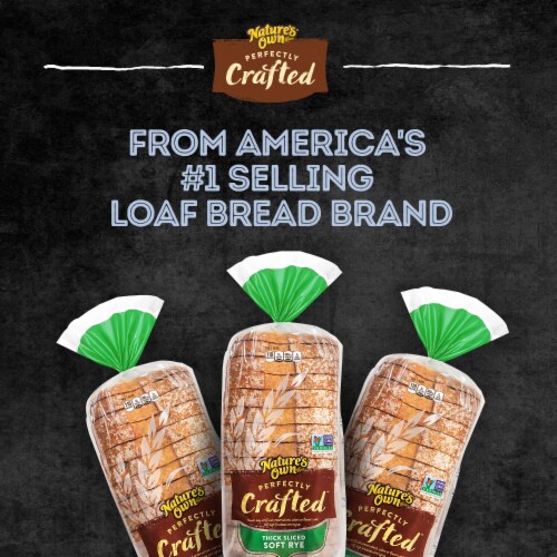 Nature's Own Perfectly Crafted Soft Rye Bread Thick Sliced Non-GMO Rye Bread Perspective: right