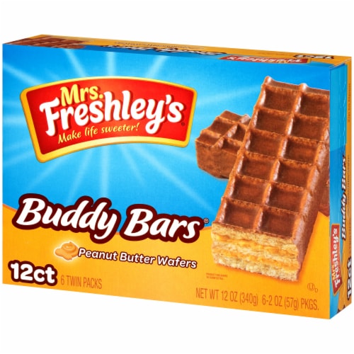 Mrs. Freshley's Buddy Bars Peanut Butter Wafers Perspective: right