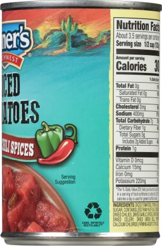 Kuner's Southwest Diced Tomatoes Peppers & Chili Spices Perspective: right