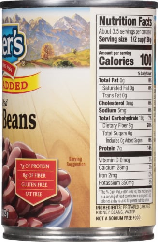 Kuner's® No Salt Added Dark Red Kidney Beans Perspective: right