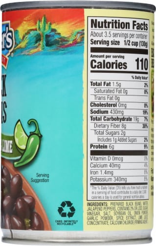 Kuner's® Southwest Black Beans with Mild Jalapeño & Lime Perspective: right
