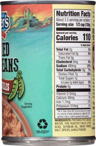 Kuner's® Southwest Fire Roasted Chiles Refried Pinto Beans Perspective: right
