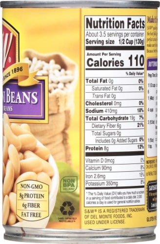 S&W Premium White Cannellini Kidney Beans - 15.5 Ounces Perspective: right