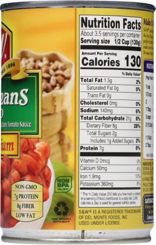 S&W® Low Sodium Pinto Chili Beans Perspective: right