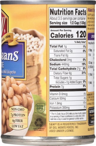 S&W Premium White Chili Beans Perspective: right