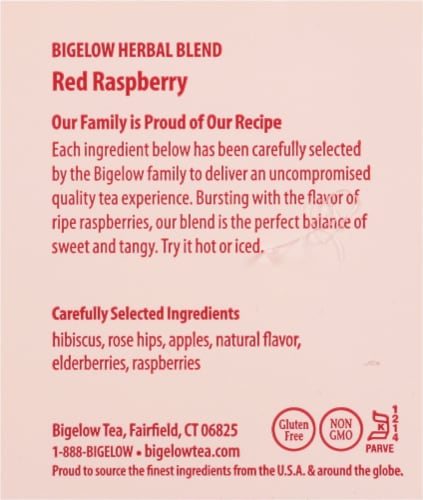 Bigelow Red Raspberry Herbal Tea Perspective: right