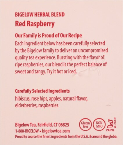 Bigelow Red Raspberry Herbal Tea Perspective: right