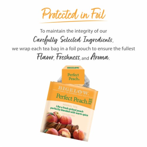 Bigelow® Perfect Peach® Herbal Tea Bags Perspective: right