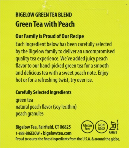 Bigelow Green Tea with Peach Tea Bags Perspective: right