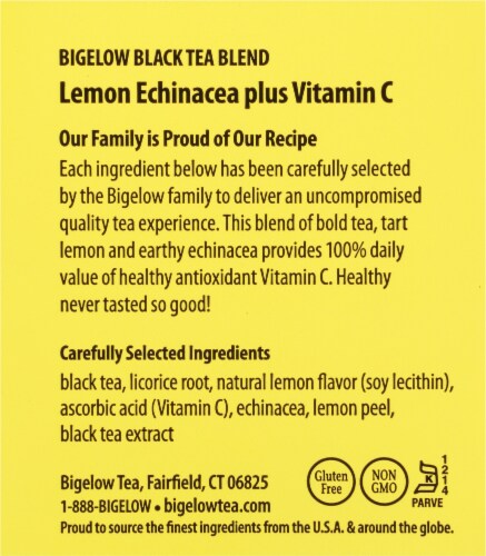 Bigelow Lemon & Echinacea Vitamin C Black Tea Bags Perspective: right