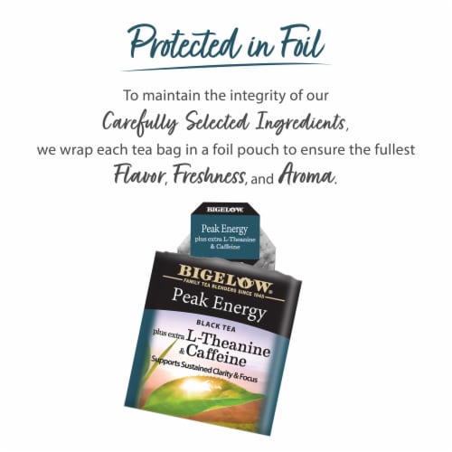 Bigelow® Peak Energy™ Plus Extra L-Theanine & Caffeine Black Tea Bags Perspective: right